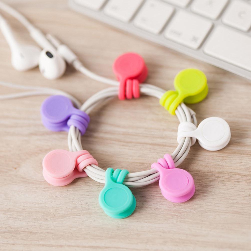 Cable Winder Keychain - 3Pcs Silicone Magnetic Earphone Bobbin Winders
