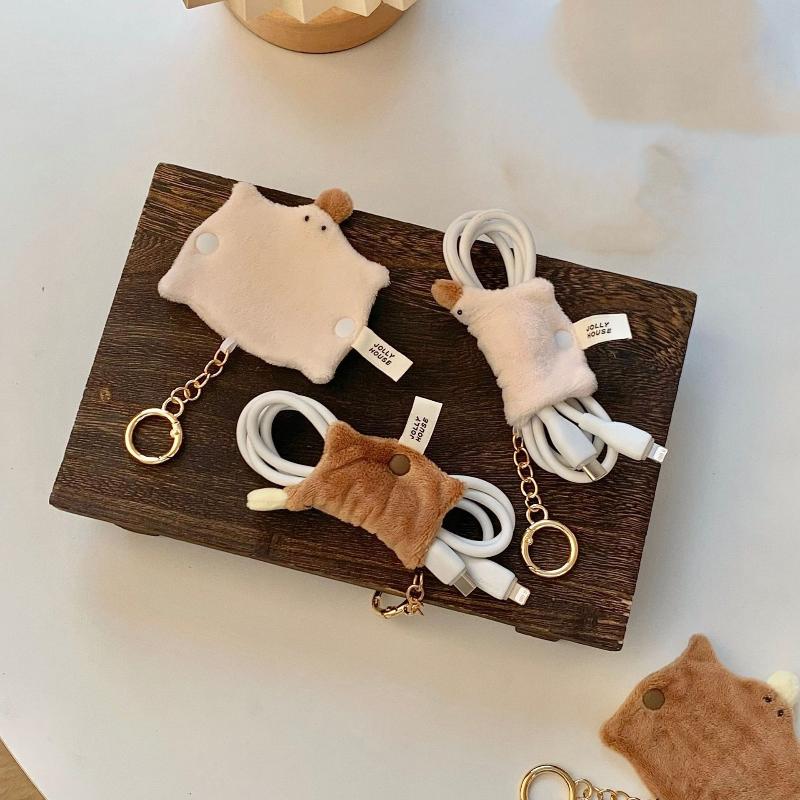 Cable Winder Keychain - Lovely Fluffy Duck-bill Cable Winder Keyring