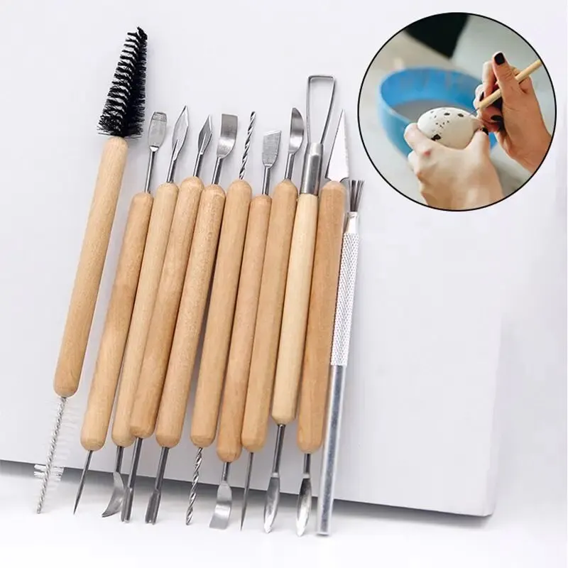 11pcs/set Pottery Tools  Wood  – обзор и цена Pocket Knife Ceramic