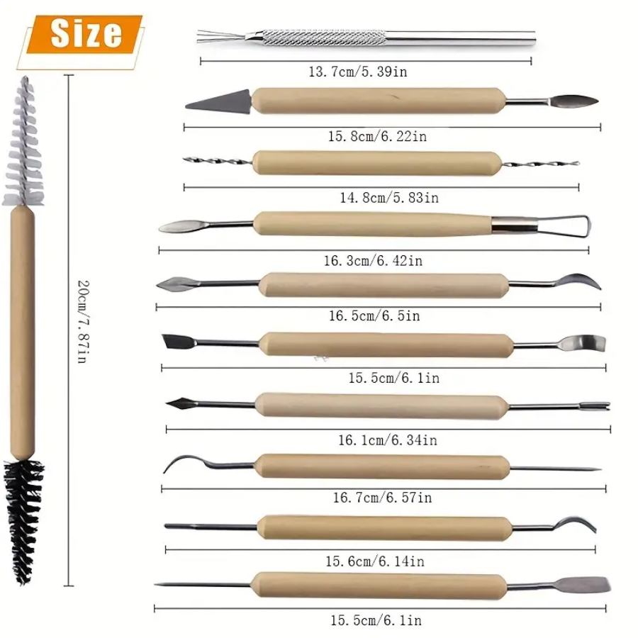 11pcs/set Pottery Tools  Wood  – обзор и цена Pocket Knife Ceramic