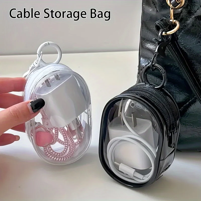 Portable Mini Clear Zipper Sto – обзор и цена Cable Winder Keychain