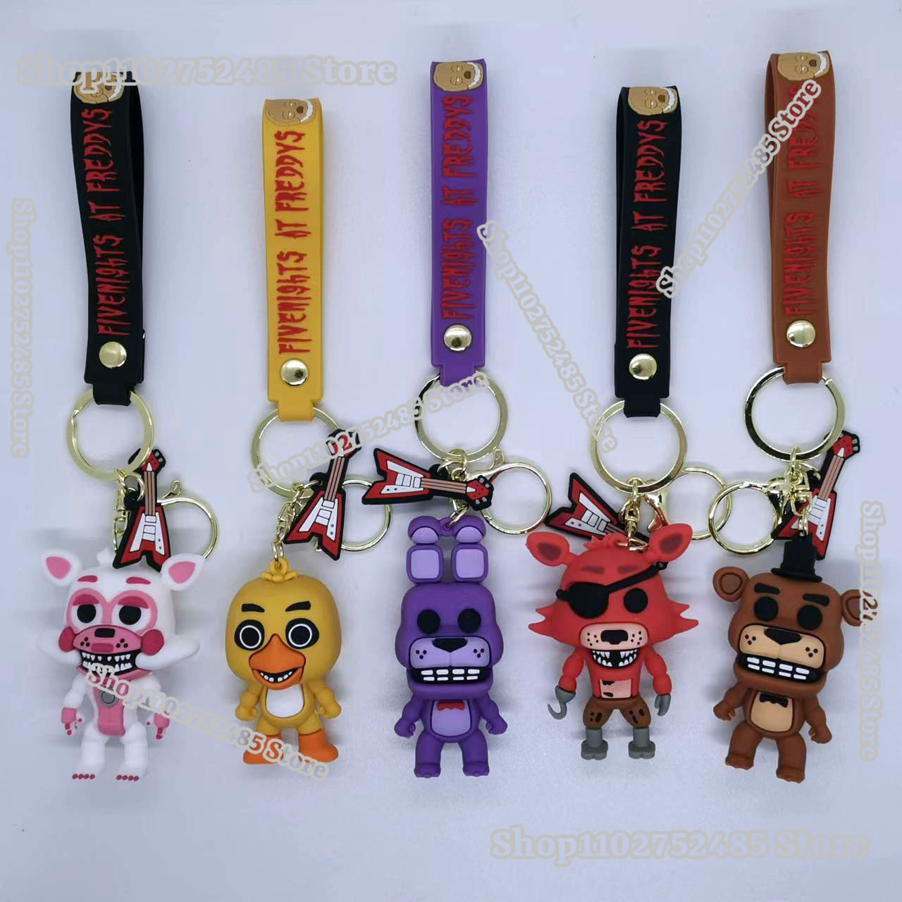 5pcs Cartoon Anime FNAF Figure – обзор и цена Carabiner Keychain