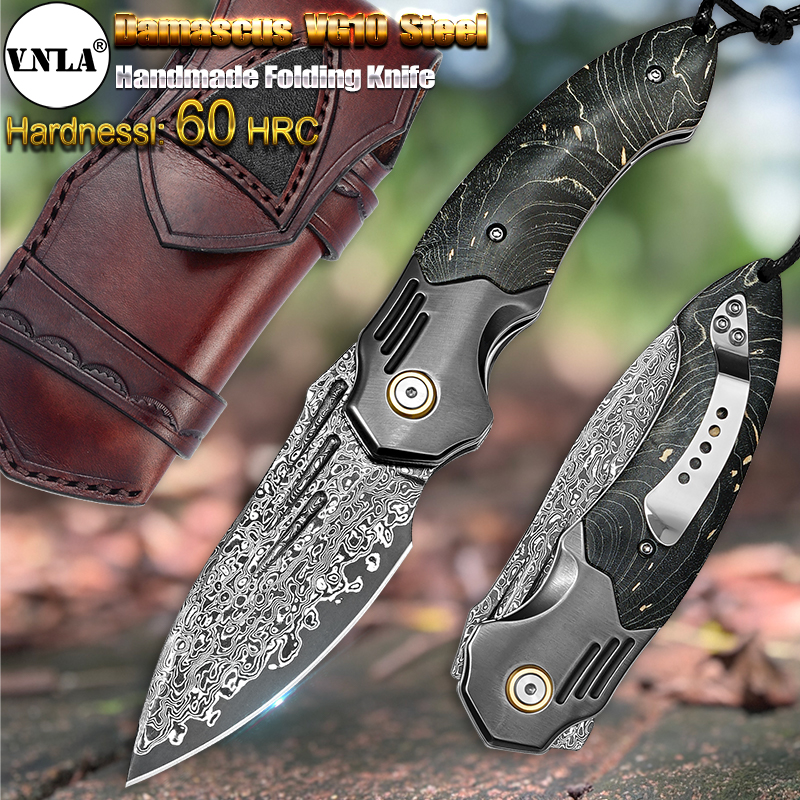 VNLA Handmade Damascus Steel P – обзор и цена Edc Carry Pocket Knife