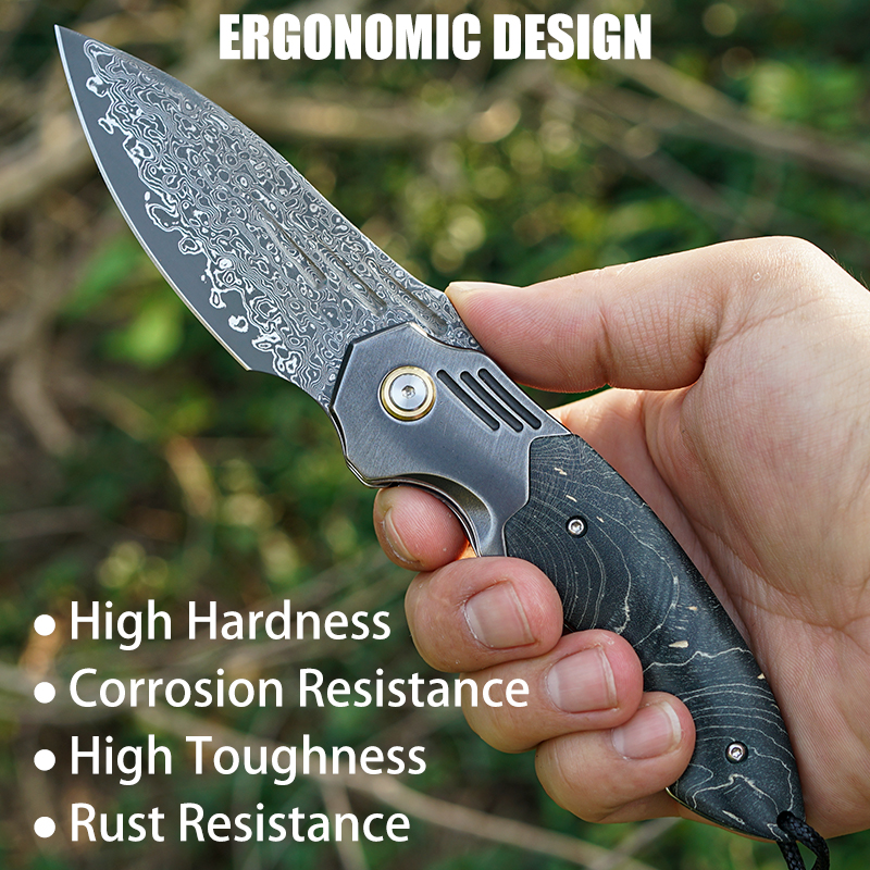VNLA Handmade Damascus Steel P – обзор и цена Edc Carry Pocket Knife