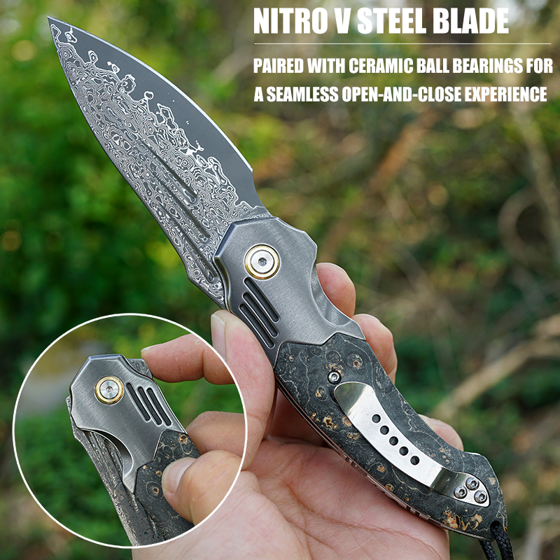 VNLA Handmade Damascus Steel P – обзор и цена Edc Carry Pocket Knife