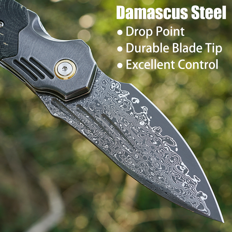 VNLA Handmade Damascus Steel P – обзор и цена Edc Carry Pocket Knife