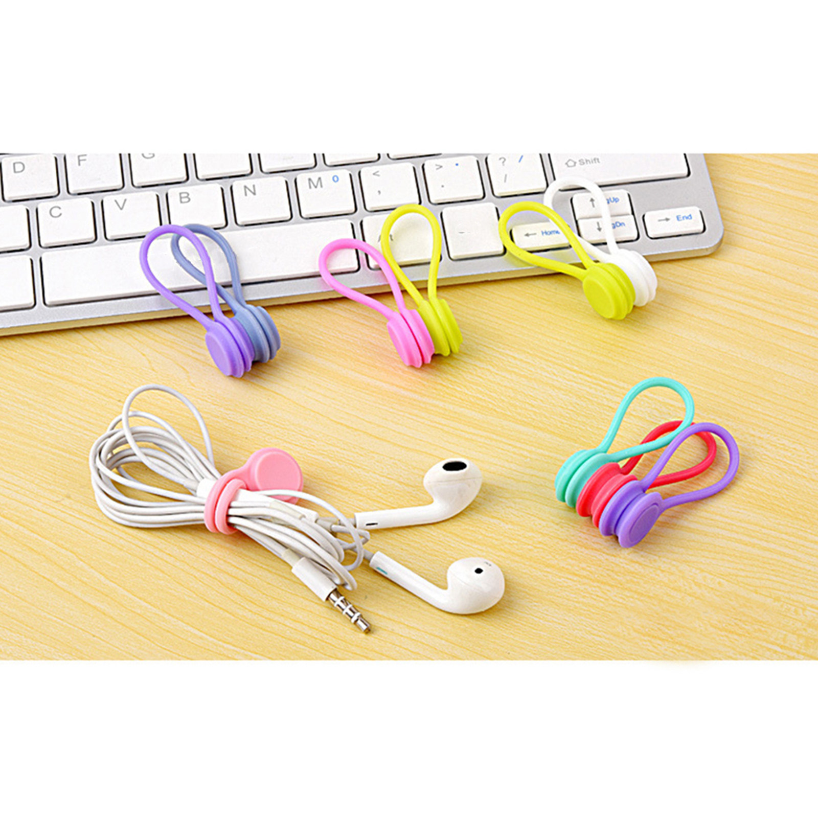 3Pcs Silicone Magnetic Earphon – обзор и цена Cable Winder Keychain