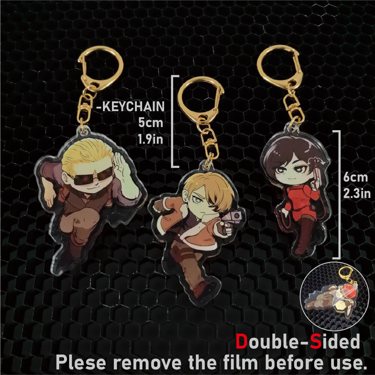 Resident Evil Keychain，Leon，Ad – обзор и цена Carabiner Keychain