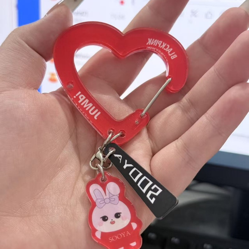 Black Pink Lovely Acrylic Fan‑ – обзор и цена Carabiner Keychain