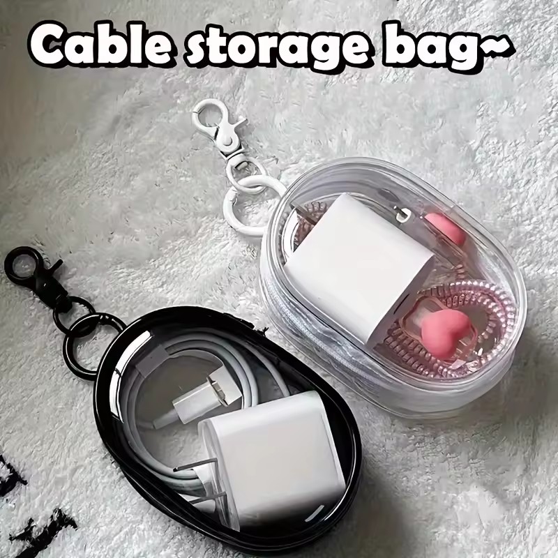 Portable Mini Clear Zipper Sto – обзор и цена Cable Winder Keychain